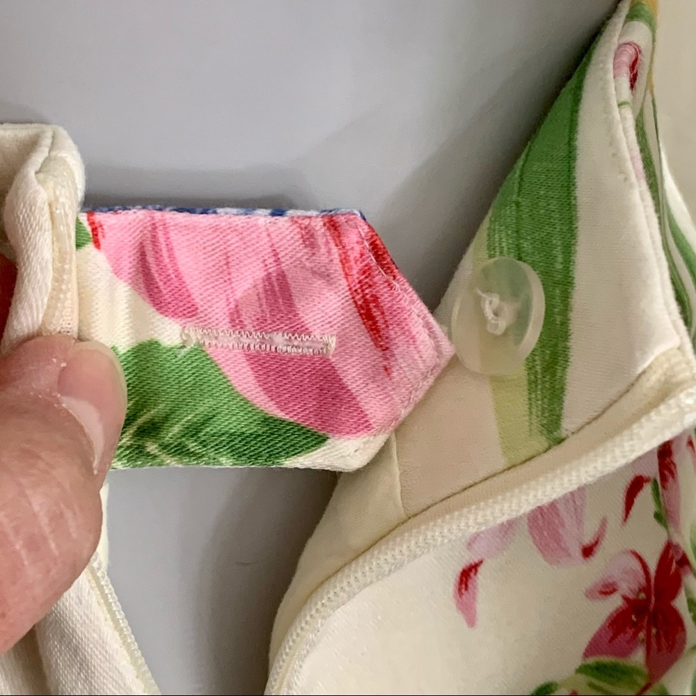 YUKA RESORT Floral Blue Vase Cotton Pencil Skirt - Picture 8 of 13